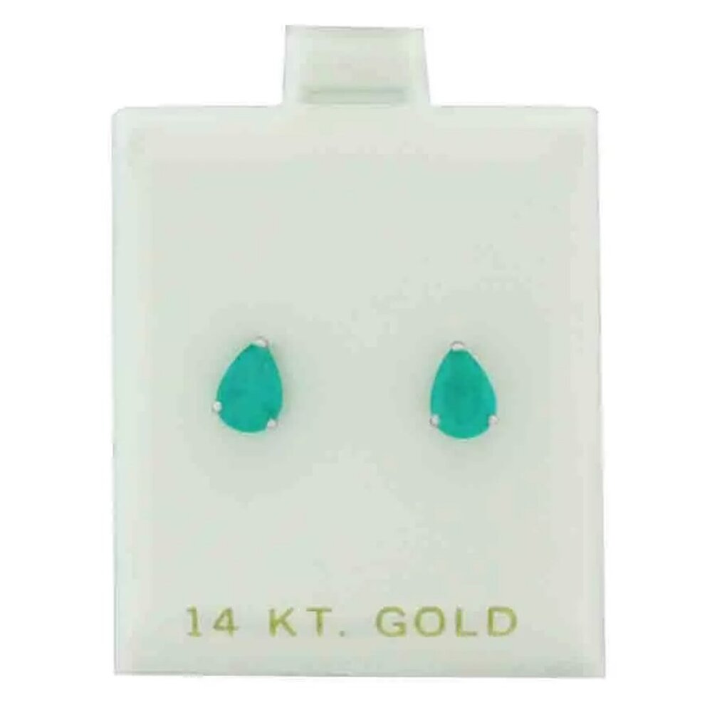 Genuine 1.80 Cts Paraiba Tourmaline Stud Earrings 14k Gold